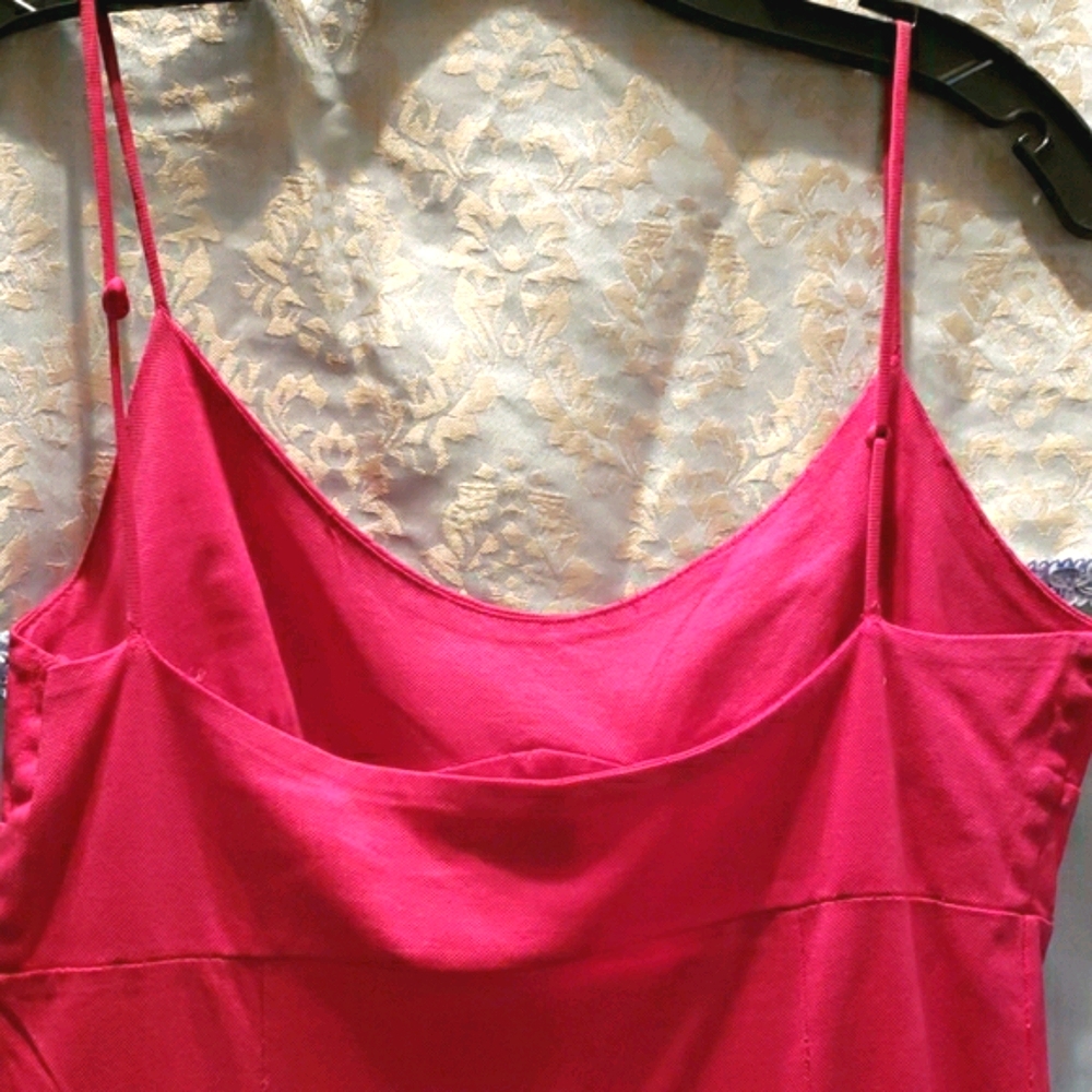 BUILT BY WENDY FUSCIA COTTON TANK DRESS SZ M - Picture 4 of 6